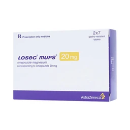 Viên nén Losec Mups 20mg AstraZeneca điều trị loét tá tràng, dạ dày (2 vỉ x 7 viên)