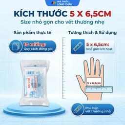 Gạc tiệt trùng Bảo Thạch nhỏ 5x6.5cm x 12 lớp (10 miếng) sơ cứu vết thương, thấm máu và dịch tiết 4