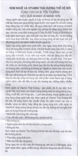 Kem bôi mờ thâm sẹo Thái Dương chứa nghệ, vitamin nano bạc 20g