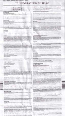 Thuốc Rotacor 20mg Sandoz điều trị tăng cholesterol toàn phần (3 vỉ x 10 viên)