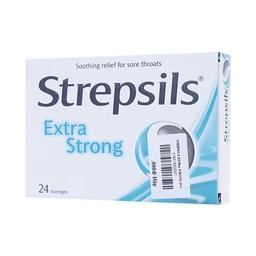 Viên ngậm Strepsils Extra Strong Reckitt Benckiser kháng khuẩn để làm giảm đau họng (2 vỉ x 12 viên)