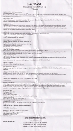 Thuốc Facrasu 1g Aurochem Pharma điều trị loét dạ dày tá tràng (5 vỉ x 10 viên)