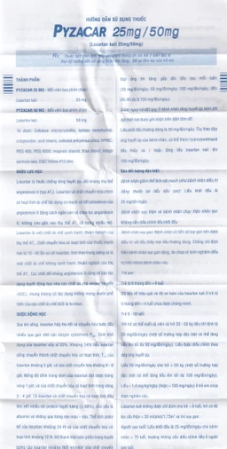 Thuốc Pyzacar 50 Pymepharco chống tăng huyết áp (2 vỉ x 15 viên)