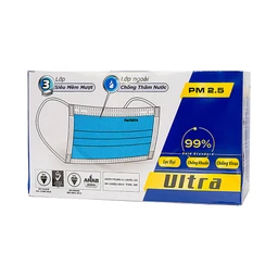 Khẩu trang 3 lớp Perfetta ultra màu xanh (35 cái)