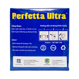 Khẩu trang 3 lớp Perfetta ultra màu xanh (35 cái)