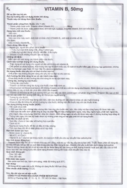 Thuốc Vitamin B1 50mg Mekophar điều trị thiếu Vitamin B (100 viên)