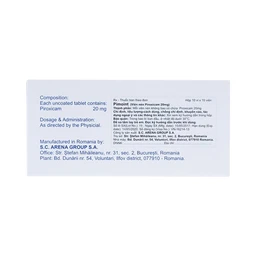 Thuốc Pimoint 20mg Romania điều trị viêm khớp dạng thấp (10 vỉ x 10 viên)