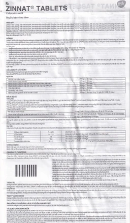 Thuốc Zinnat tablets 125mg GSK điều trị các chứng nhiễm khuẩn (1 vỉ x 10 viên)