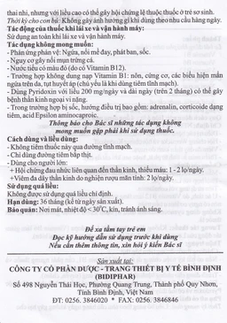 Bột pha tiêm Neutrivit 5000 Bidiphar điều trị viêm thần kinh (4 cặp)
