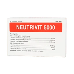 Bột pha tiêm Neutrivit 5000 Bidiphar điều trị viêm thần kinh (4 cặp)