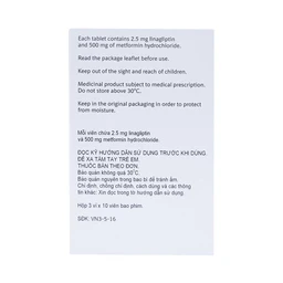 Thuốc Trajenta Duo 2.5mg/500mg Boehringer điều trị đái tháo đường típ 2 (3 vỉ x 10 viên)