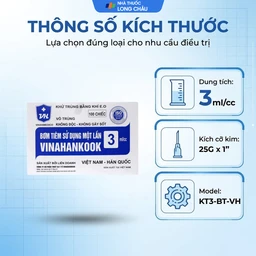 Bơm tiêm 3ml/cc 25G Vinahankook dùng một lần (100 cái) 4