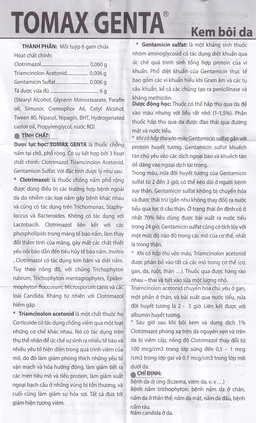 Kem bôi da Tomax Genta Detapharm điều trị bệnh da dị ứng (6g)