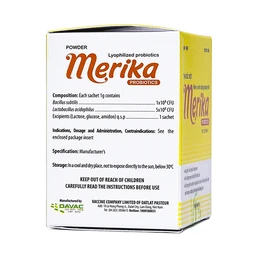 Men vi sinh sống dạng khô Merika Probiotics Davac dùng cho viêm ruột, tiêu chảy, táo bón (20 gói)