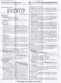 Thuốc Bazato 300mg Hasan điều trị các triệu chứng đau thần kinh (3 vỉ x 10 viên)