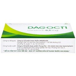 Thuốc Dagocti 0.5mg Medbolide điều trị và phòng ngừa sự tiến triển của bệnh tăng sản lành tính tuyến tiền liệt  (30 viên)