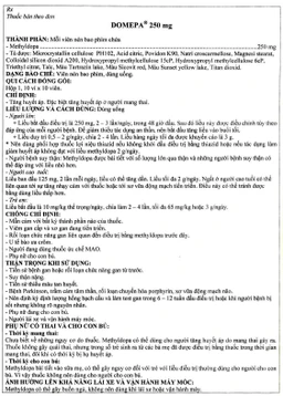Thuốc Domepa 250mg Domesco điều trị tăng huyết áp (10 vỉ x 10 viên)