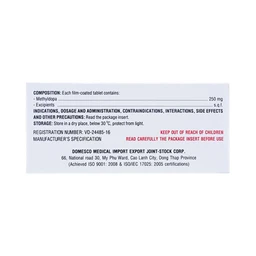 Thuốc Domepa 250mg Domesco điều trị tăng huyết áp (10 vỉ x 10 viên)