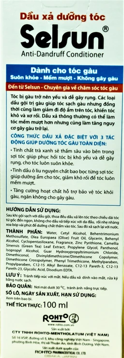 Dầu xả Selsun Rohto dưỡng tóc ngăn ngừa gàu (100ml)