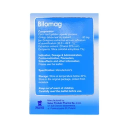 Thuốc Bilomag 80mg Natur Produkt Pharma điều trị suy tuần hoàn não, giảm chú ý tập trung (6 vỉ x 10 viên)