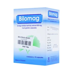Thuốc Bilomag 80mg Natur Produkt Pharma điều trị suy tuần hoàn não, giảm chú ý tập trung (6 vỉ x 10 viên)