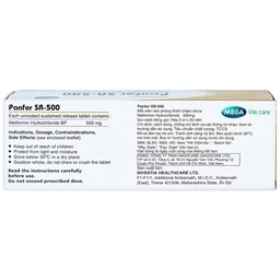 Viên nén Panfor SR-500 MEGA We Care điều trị bệnh đái tháo đường típ 2 (5 vỉ x 20 viên)