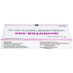 Thuốc Quinotab-500 Micro điều trị các chứng nhiễm trùng (1 vỉ x 10 viên) 