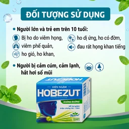 Viên ngậm Hobezut Vinacare không đường, giảm triệu chứng ho cảm (5 vỉ x 4 viên) 4