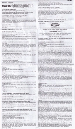 Thuốc Savi Olanzapine 10 điều trị bệnh tâm thần phân liệt (3 vỉ x 10 viên)