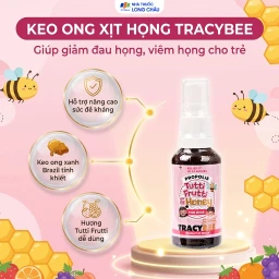 Keo ong giúp giảm đau viêm họng ho do nhiễm khuẩn Tracybee Propolis Tutti Frutti & Honey vị trái cây (30ml) 3