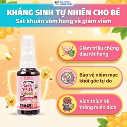 Keo ong giúp giảm đau viêm họng ho do nhiễm khuẩn Tracybee Propolis Tutti Frutti & Honey vị trái cây (30ml) 5