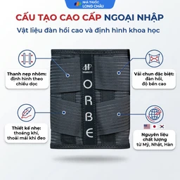 Đai thắt lưng Olumba Orbe size M màu ghi hỗ trợ giảm đau, cố định cột sống 3