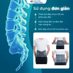 Đai thắt lưng Olumba Orbe size M màu ghi hỗ trợ giảm đau, cố định cột sống 6