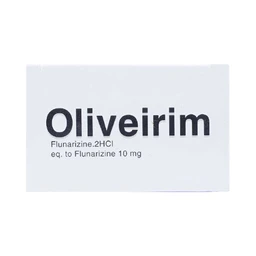 Viên nén Oliveirim 10mg DaViPharm dự phòng đau nửa đầu, điều trị chứng chóng mặt (6 vỉ x 10 viên) 
