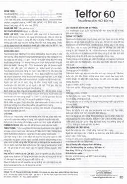 Thuốc Telfor 60 DHG điều trị các triệu chứng viêm mũi dị ứng (2 vỉ x 10 viên)