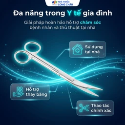 Kéo cong 2 đầu nhọn size 16cm dùng cắt gòn thay băng cho bệnh nhân 3