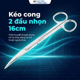 Kéo cong 2 đầu nhọn size 16cm dùng cắt gòn thay băng cho bệnh nhân 2