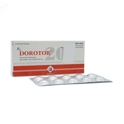 Thuốc Dorotor 20mg Domesco điều trị tăng cholesterol (2 vỉ x 10 viên)