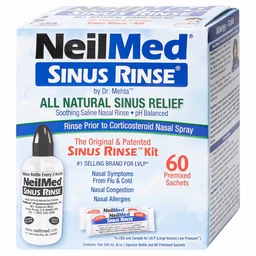 Bộ rửa mũi Neilmed Sinus Rinse (1 bình + 60 gói) làm sạch và ngăn ngừa viêm xoang, viêm mũi dị ứng