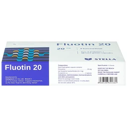 Thuốc Fluotin 20 Stella điều trị trầm cảm, rối loạn xung lực cưỡng bức ám ảnh (2 vỉ x 10 viên)
