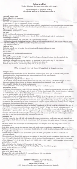 Thuốc Anbach Tablet Hanbul Pharm điều trị rối loạn tuần hoàn ngoại biên (10 vỉ x 10 viên)