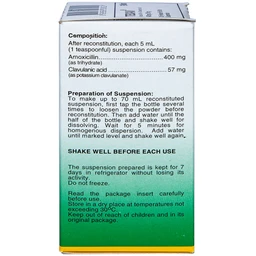 Bột pha uống Tedavi 400mg/57mg điều trị nhiễm khuẩn, viêm xoang, viêm tai giữa (70ml)
