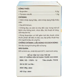 Thuốc Prebufen 200mg Dược 3-2 giúp giảm đau, hạ sốt cho trẻ em (20 gói x 1.5g)