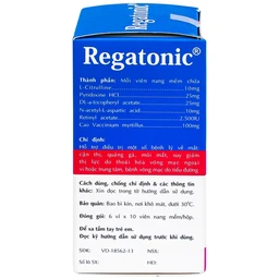 Thuốc Regatonic Phil hỗ trợ điều trị bệnh lý cận thị, quáng gà, mỏi mắt, giảm thị lực (6 vỉ x 10 viên)