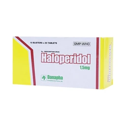 Thuốc Haloperidol 1.5mg Danapha điều trị các trạng thái kích động tâm thần, vận động (10 vỉ x 25 viên)