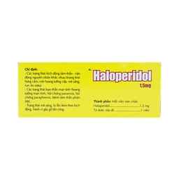 Thuốc Haloperidol 1.5mg Danapha điều trị các trạng thái kích động tâm thần, vận động (10 vỉ x 25 viên)