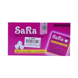 Thuốc Sara 500mg Nakorn giúp giảm đau hạ sốt (25 vỉ x 4 viên)