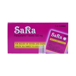 Thuốc Sara 500mg Nakorn giúp giảm đau hạ sốt (25 vỉ x 4 viên)