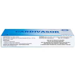 Thuốc Cardivasor 5mg SPM điều trị tăng huyết áp, đau thắt ngực (3 vỉ x 10 viên)