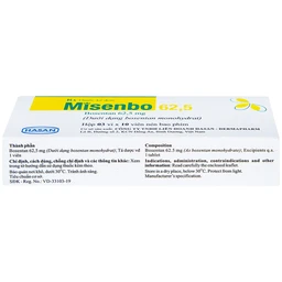 Viên nén Misenbo 62,5 Hasan điều trị tăng huyết áp động mạch phổi (3 vỉ x 10 viên)